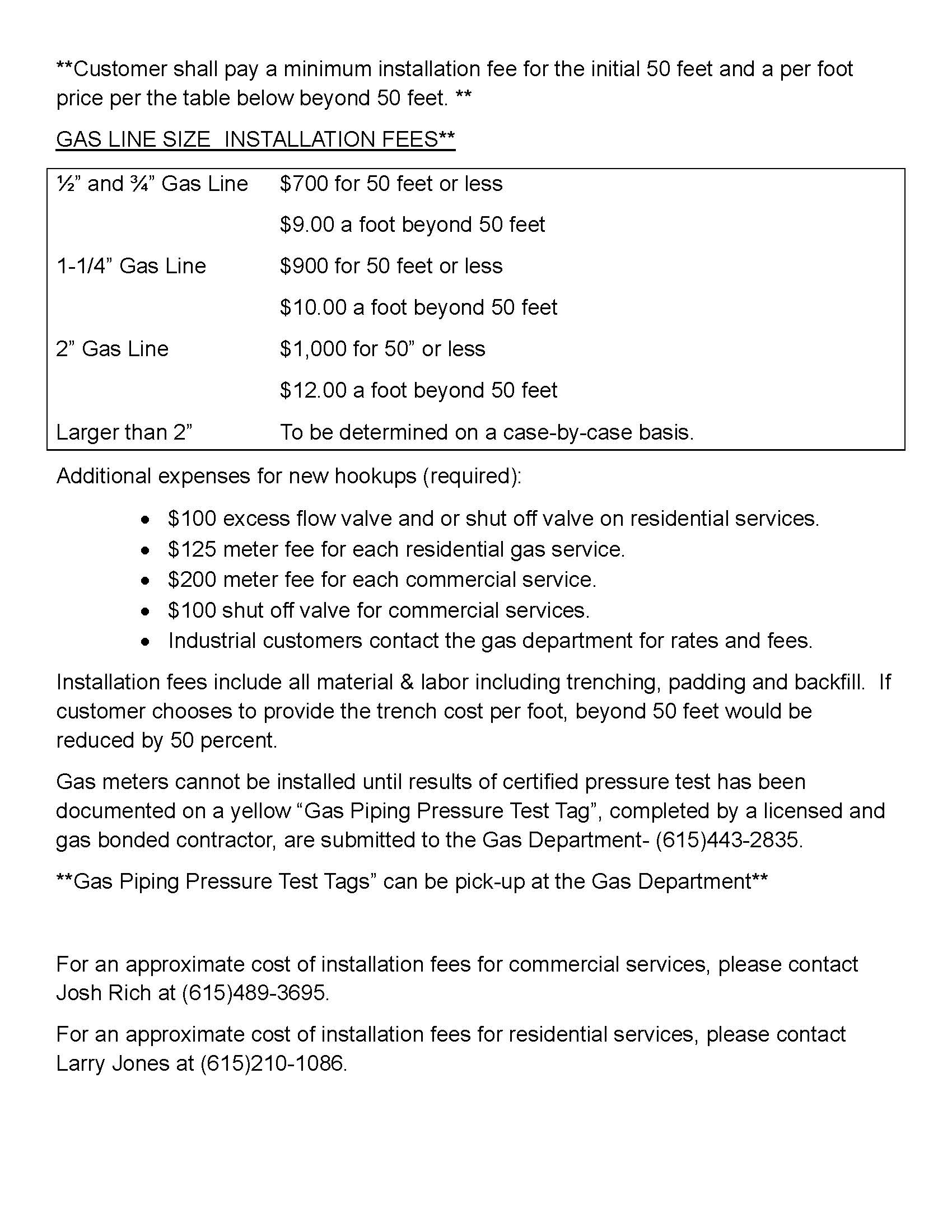 Residential_Commercial Connection Fees -WEB 411