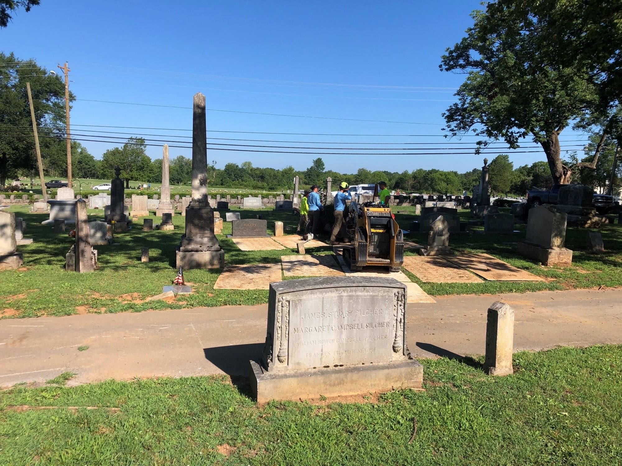 Photo - Cemetery Tornado Related Tree Damage Cleanup Begins 7-27-20